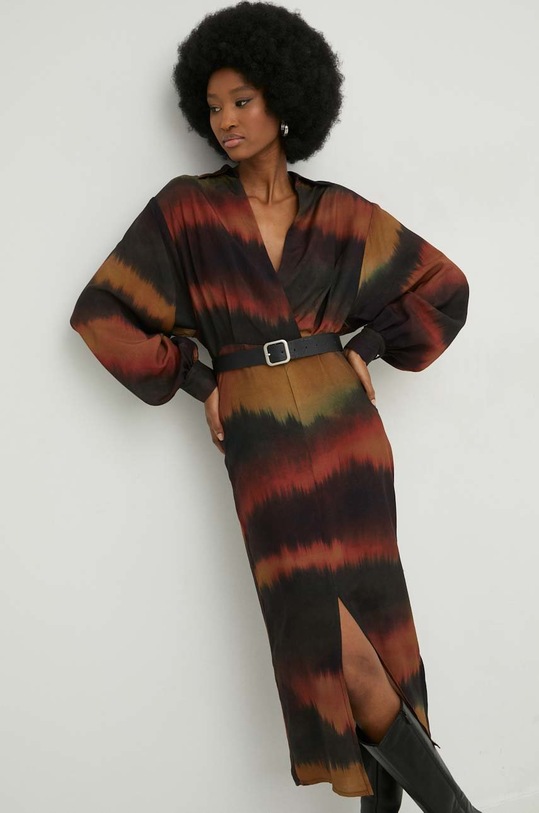 Answear Lab sukienka WA22.SUD800 brązowy WA22