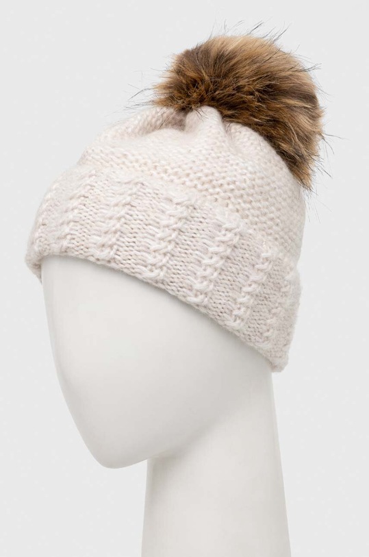 Vlněná čepice a nákrčník Answear.LAB WA23.CAD00J.db béžová WA23