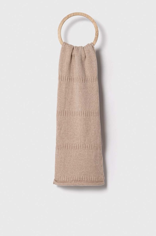 Answear Lab czapka i szalik wełniany WA23.CAD00K.db beżowy WA23