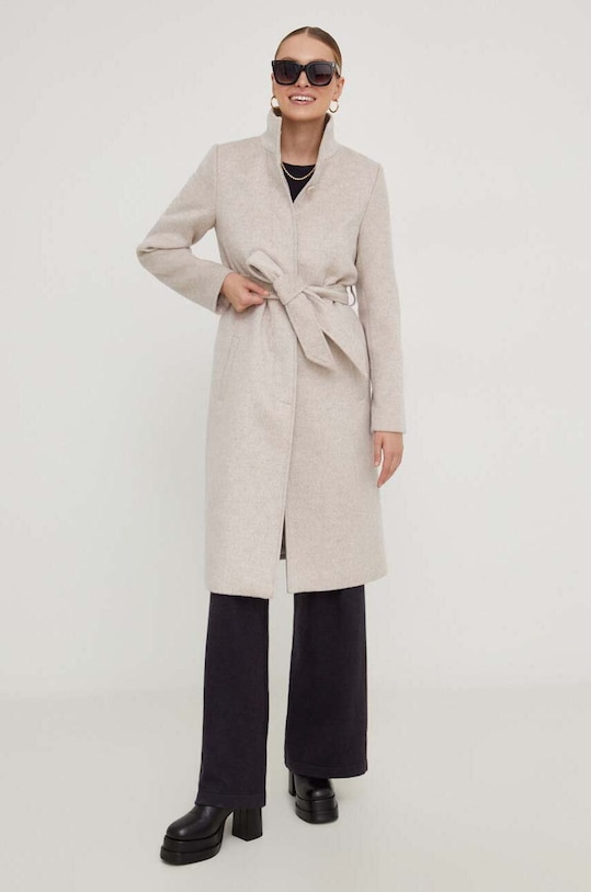 Vlnený kabát Answear.LAB WA23.KPD005 béžová WA23