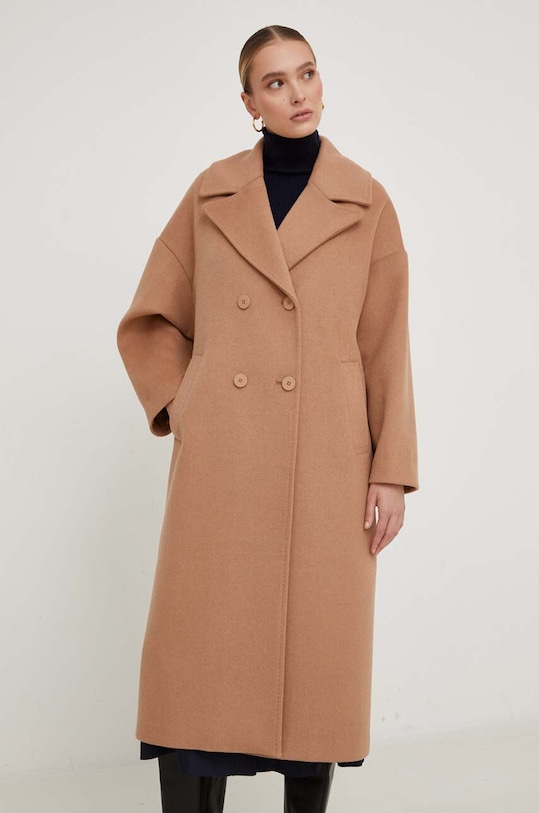 Vlnený kabát Answear.LAB WA23.KPD016 hnedá WA23