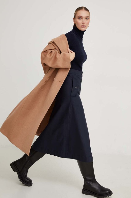 Vlnený kabát Answear.LAB hnedá WA23.KPD016