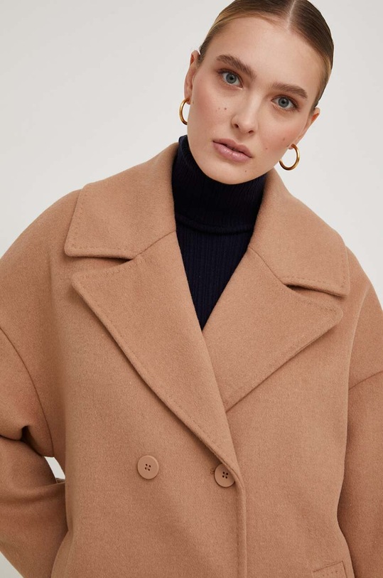 Vlnený kabát Answear.LAB WA23.KPD016 hnedá