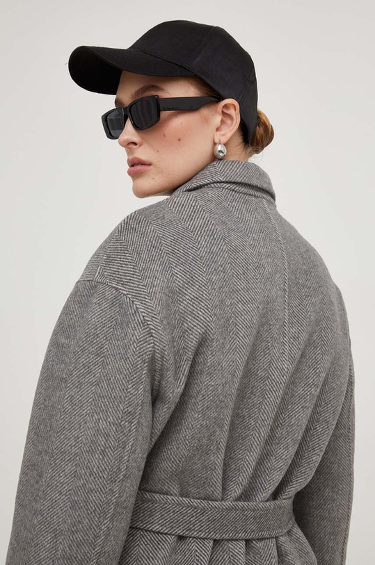 Answear Lab płaszcz wełniany WA23.KPD021 szary