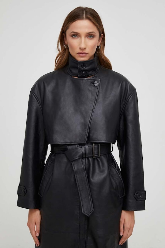 Answear Lab płaszcz skórzany X kolekcja limitowana NO SHAME WA23.KPD100