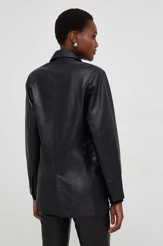 Odzież Answear Lab marynarka skórzana X kolekcja limitowana NO SHAME WA23.KZD002 czarny
