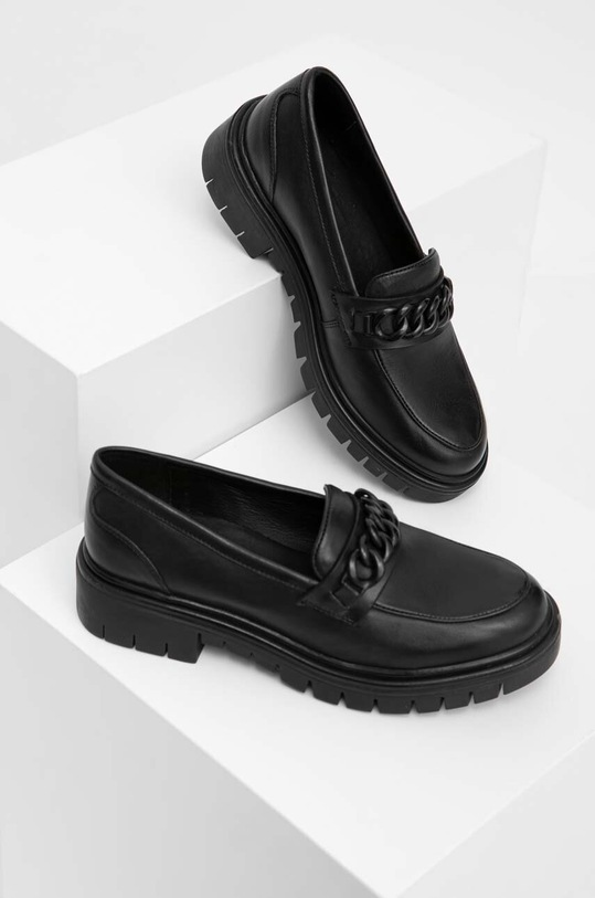 Answear Lab mokasyny skórzane platforma czarny L.2107007..db