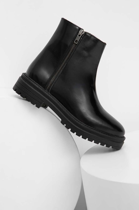 Answear Lab botki skórzane pozostałe czarny 311.DB