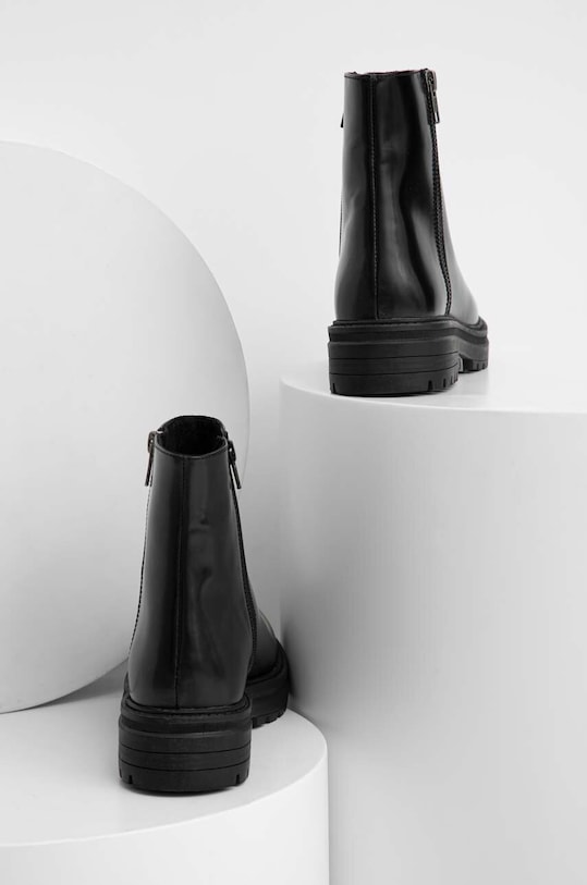 Answear Lab botki skórzane czarny 311.DB