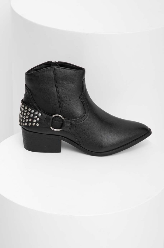 Kožené kovbojské topánky Answear.LAB SV.20900.AT čierna WA23