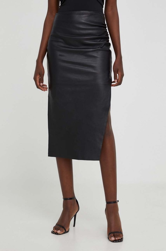 Answear Lab fustă de piele negru WA23.SDD001