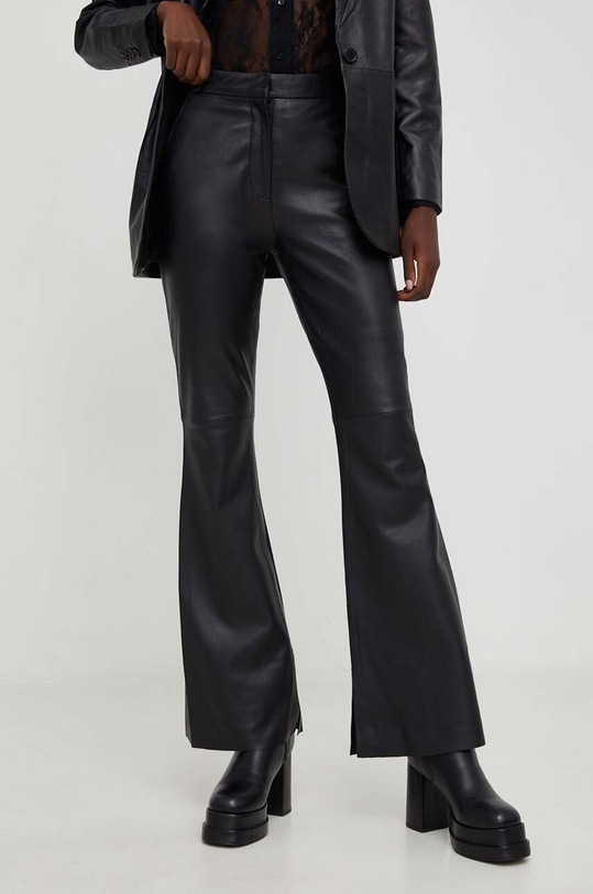 Answear Lab spodnie skórzane flare X kolekcja limitowana NO SHAME WA23.SPD102 czarny WA23