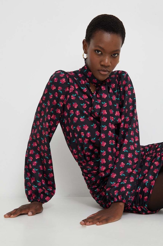 Answear Lab sukienka wzorzyste czarny WA23.SUD103