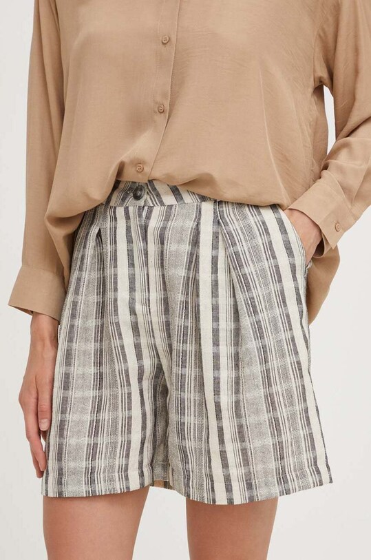 Answear Lab pantaloni scurți din amestec de in panza bej WA23.SZD700