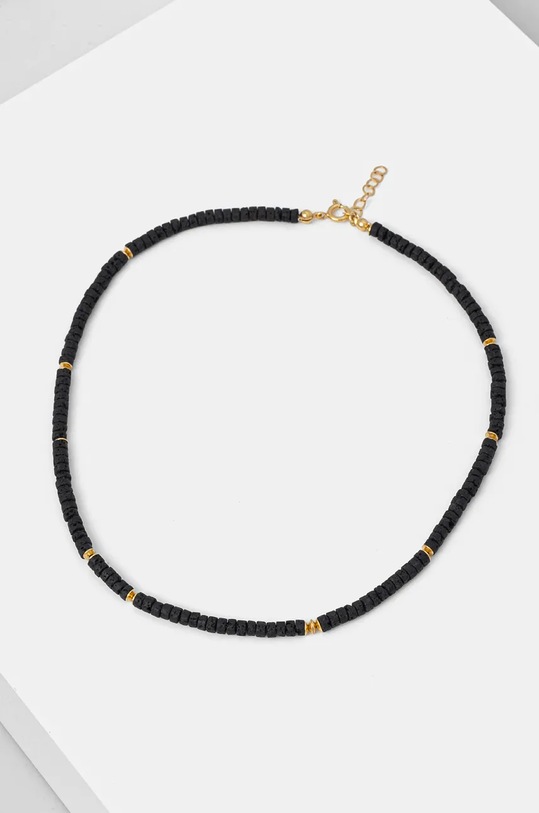 Answear.LAB naszyjnik ręcznie wykonany, pozłacany z lawą wulkaniczną WA24.AKD00B czarny WA24