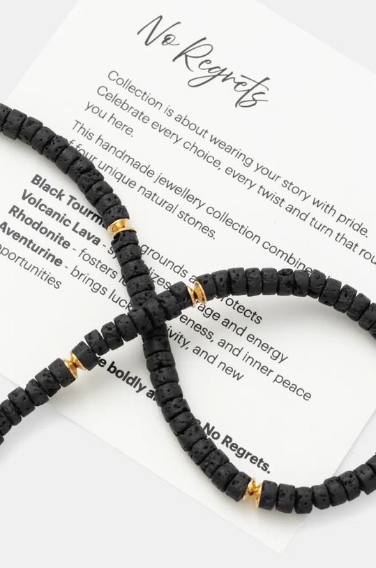 Answear.LAB naszyjnik ręcznie wykonany, pozłacany z lawą wulkaniczną WA24.AKD00B