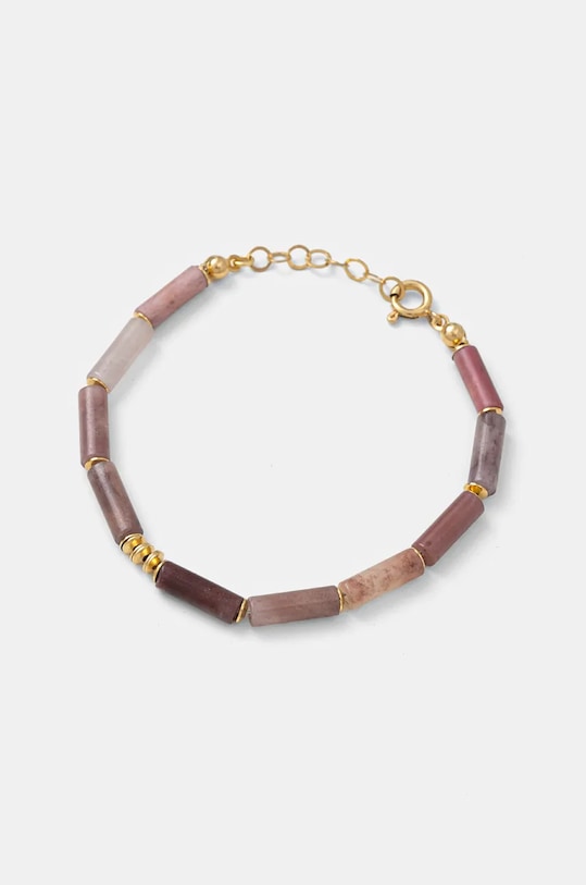 Answear.LAB bransoletka ręcznie wykonana, pozłacana z rodonitem srebro różowy WA24.AKD00D