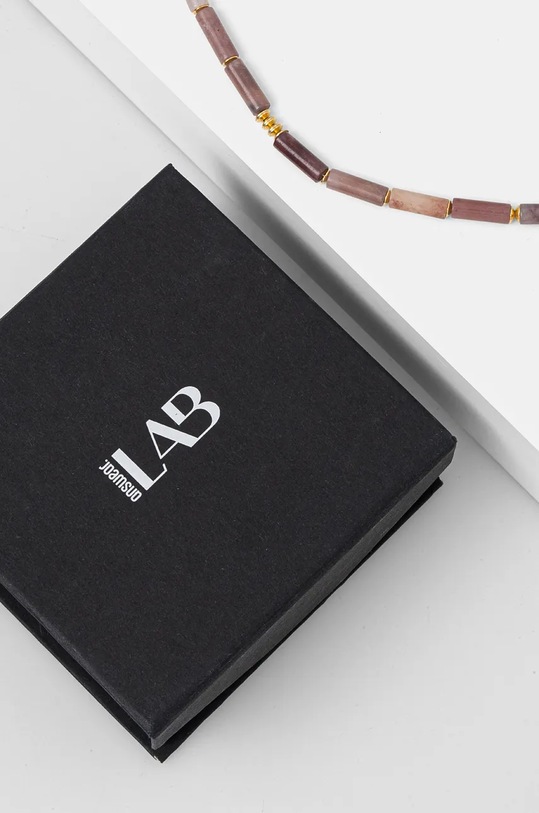 Akcesoria Answear.LAB bransoletka ręcznie wykonana, pozłacana z rodonitem WA24.AKD00D różowy