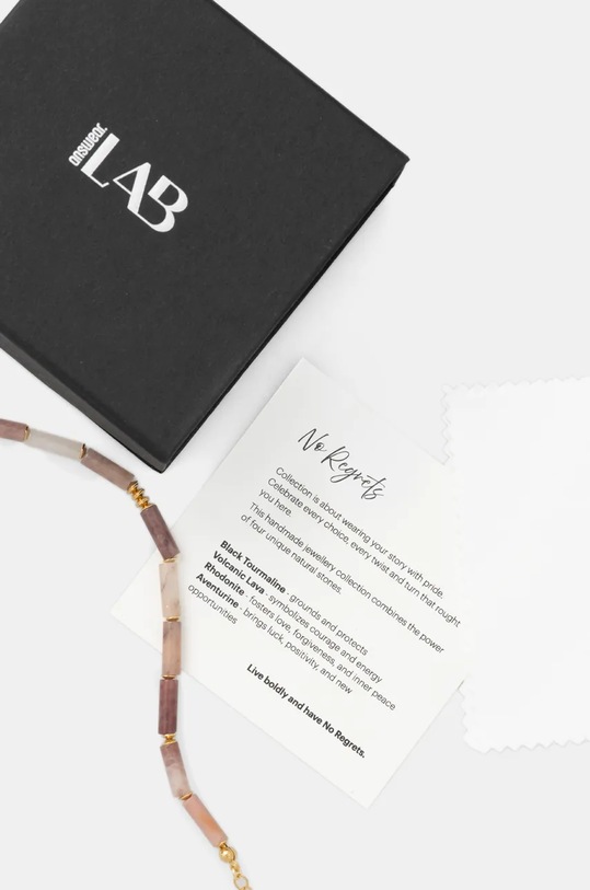 Answear.LAB bransoletka ręcznie wykonana, pozłacana z rodonitem WA24.AKD00D różowy