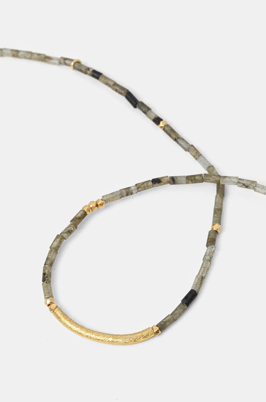 Akcesoria Answear Lab naszyjnik ręcznie wykonany, pozłacany z awenturynem WA24.AKD00E złoty