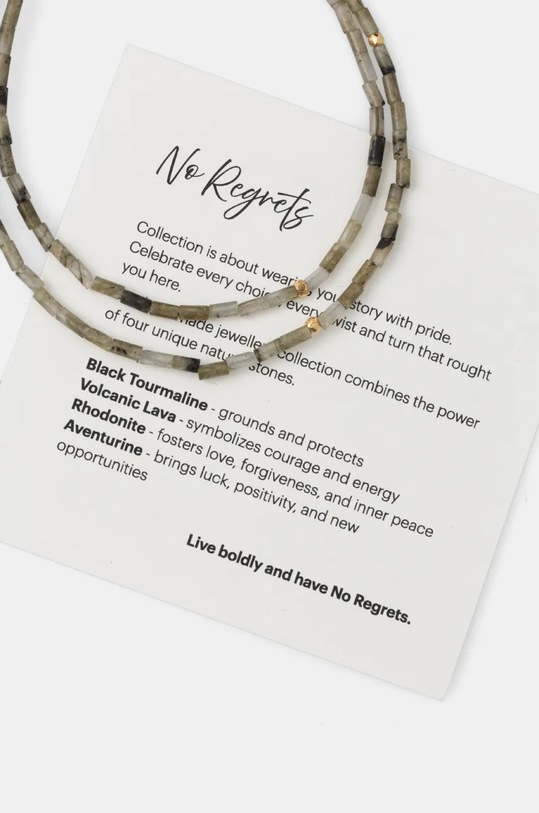 Answear Lab naszyjnik ręcznie wykonany, pozłacany z awenturynem WA24.AKD00E złoty