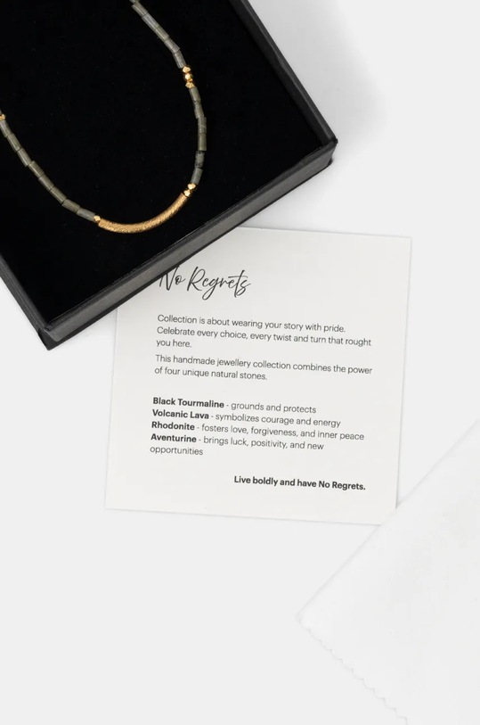 Answear Lab naszyjnik ręcznie wykonany, pozłacany z awenturynem WA24.AKD00E