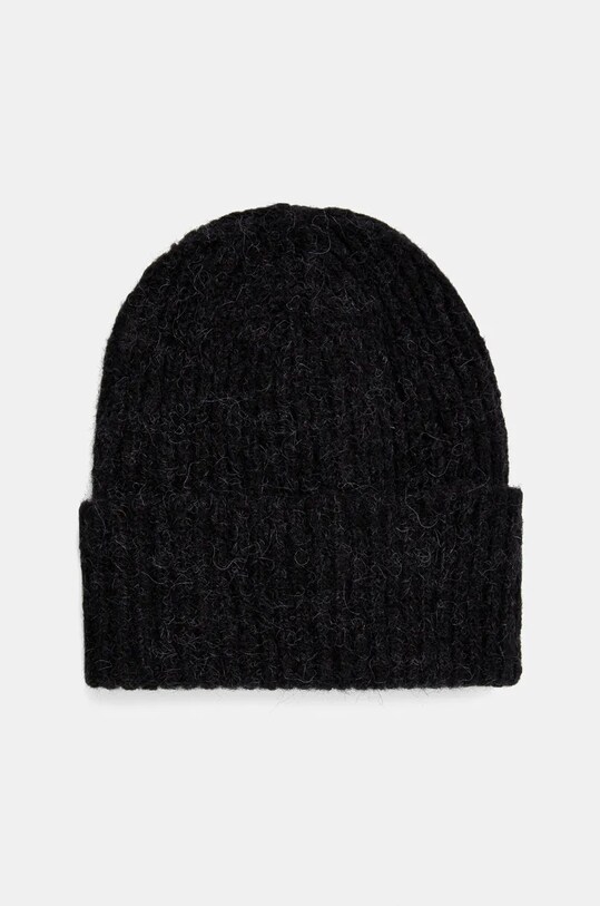 Answear Lab czapka z wełny merino wełna czarny WA24.CAD002