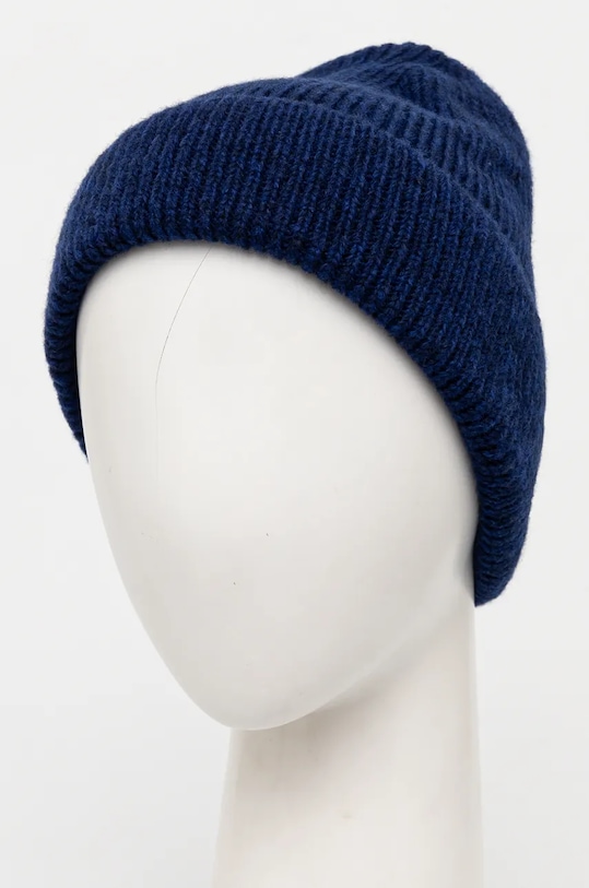 Akcesoria Answear.LAB czapka z wełny merino WA24.CAD006 granatowy