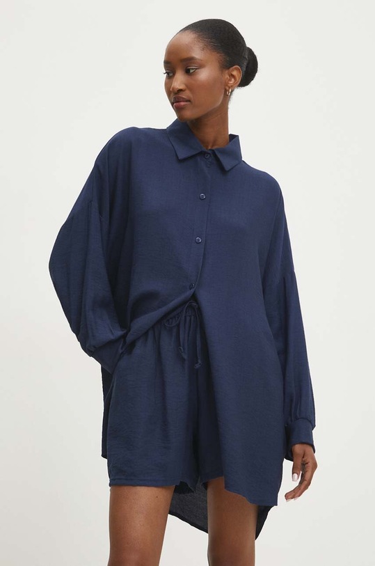 Answear Lab koszula i szorty tkanina granatowy NL245876.ums