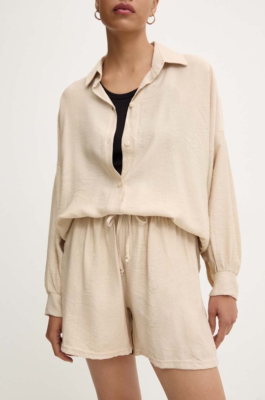 Answear Lab koszula i szorty tkanina beżowy NL245876.ums