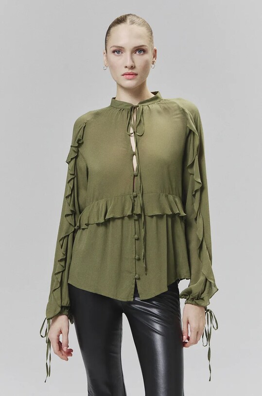 Košulja Answear.LAB zelena WA24.KDD007