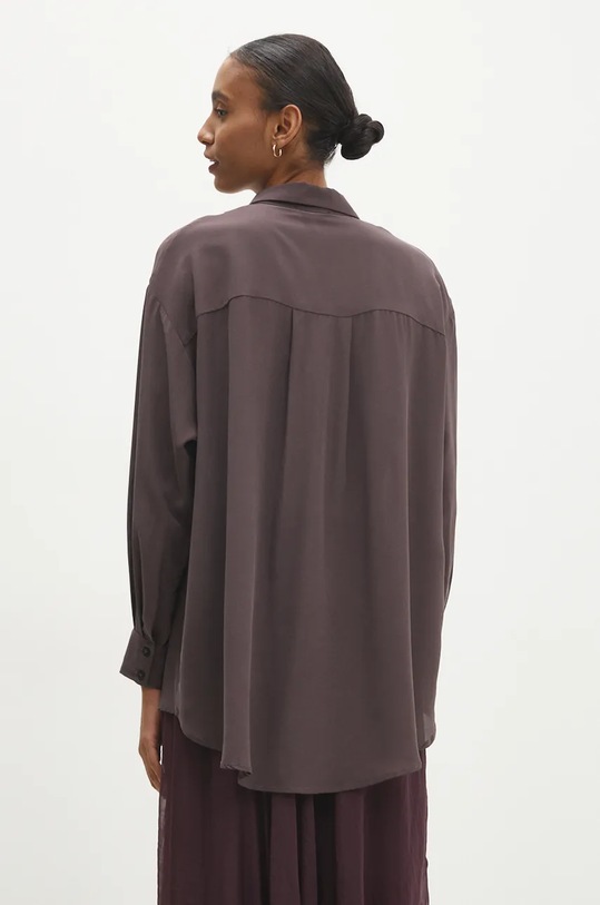 Odzież Answear.LAB koszula jedwabna WA24.KDD010 brązowy