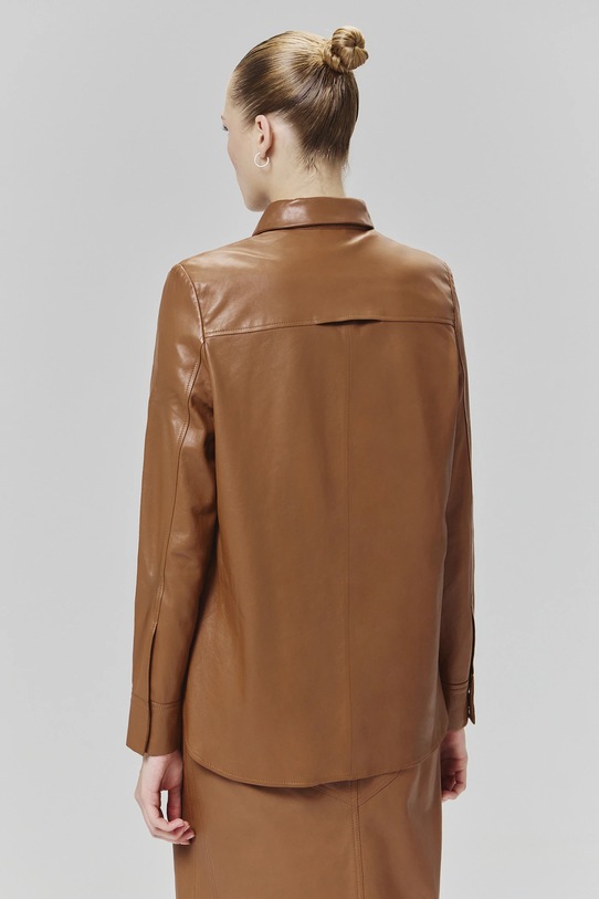 Odzież Answear Lab koszula skórzana WA24.KDD0O2 brązowy