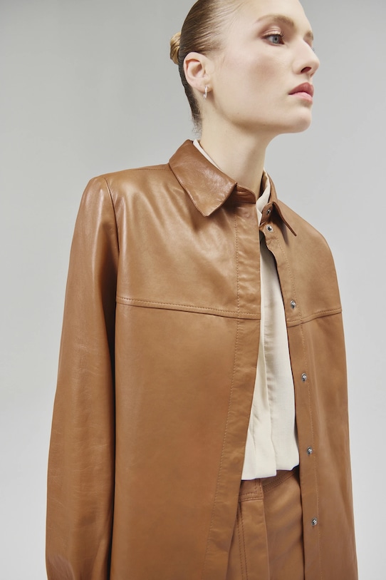 Answear Lab koszula skórzana WA24.KDD0O2 brązowy