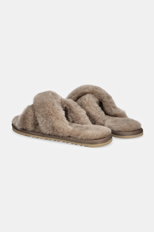 Încălțăminte Answear Lab papuci de lana AW23.1.cd bej