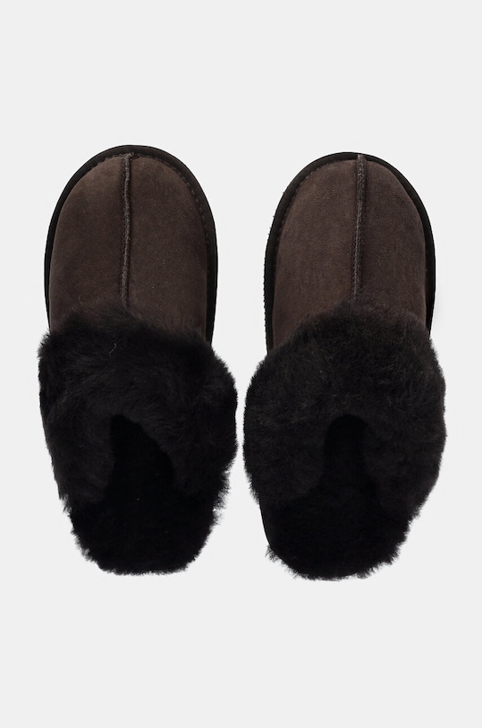Answear Lab papuci din piele intoarsa maro AW24.5.cd