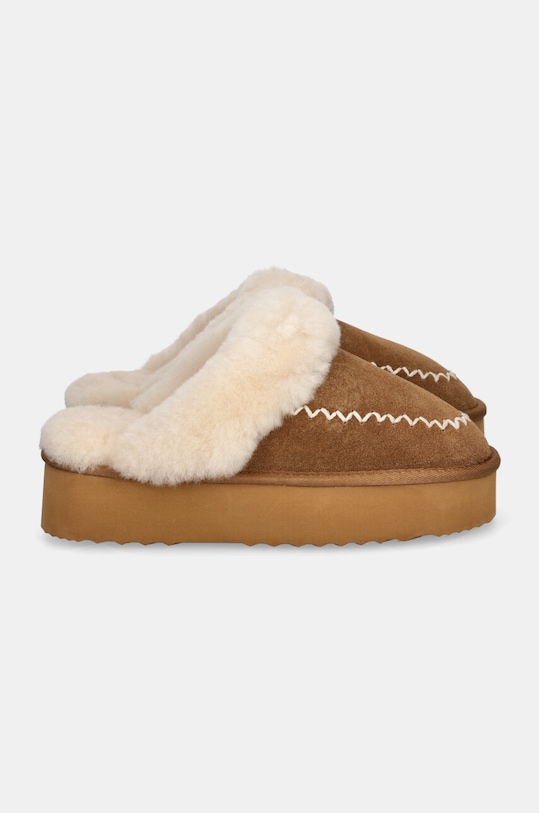 Answear Lab papuci din piele intoarsa AW24.11.cd maro WA24