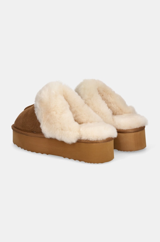 Încălțăminte Answear Lab papuci din piele intoarsa AW25.19.cd maro