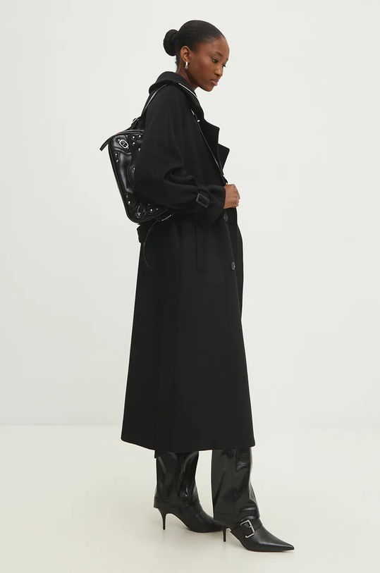 Vlněný kabát Answear.LAB WA24.KPD011 černá