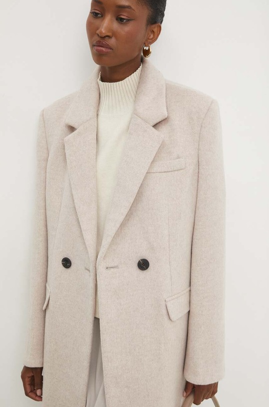 Answear.LAB płaszcz wełniany WA24.KPD019 beżowy