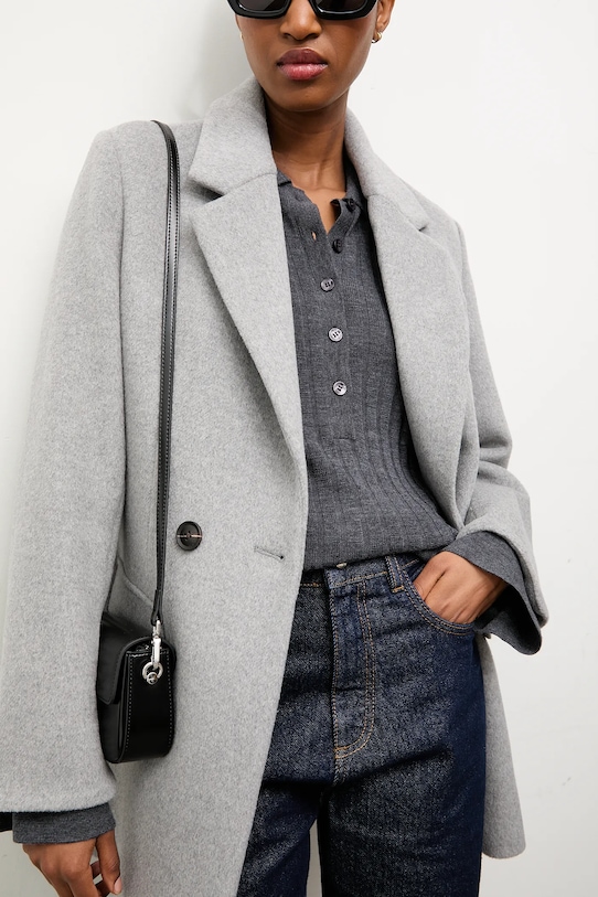 Answear Lab gyapjúkabát nem szigetelt szürke WA24.KPD019