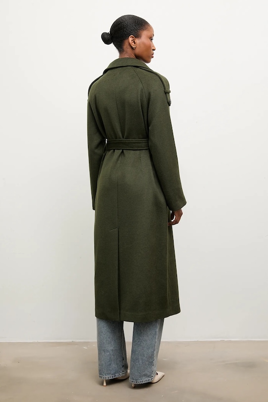 Answear.LAB płaszcz wełniany zielony WA24.KPD021
