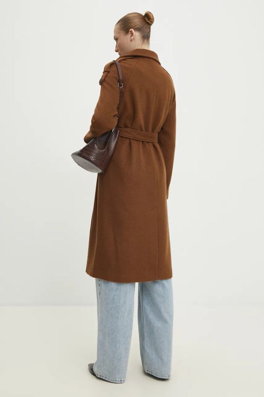 Oblečenie Vlnený kabát Answear.LAB WA24.KPD021 hnedá