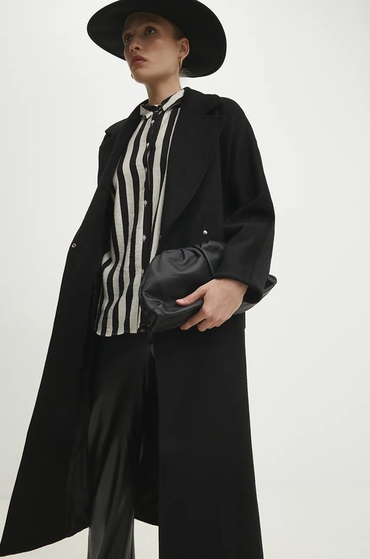 Шерстяное пальто Answear.LAB чёрный WA24.KPD026