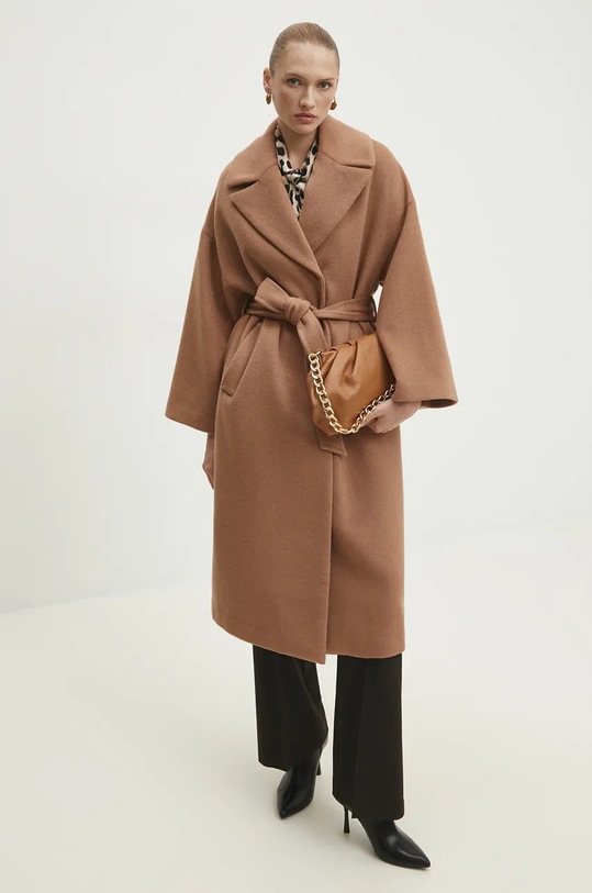 Answear.LAB gyapjúkabát WA23..KPD007 barna WA24