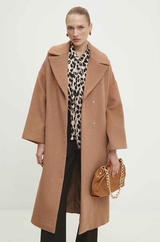 Answear.LAB gyapjúkabát WA23..KPD007 barna