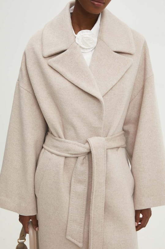 Vlnený kabát Answear.LAB WA23..KPD008 béžová