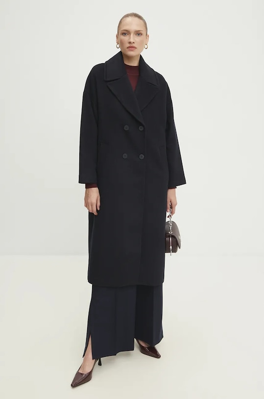 Answear.LAB gyapjúkabát nem szigetelt sötétkék WA23..KPD013