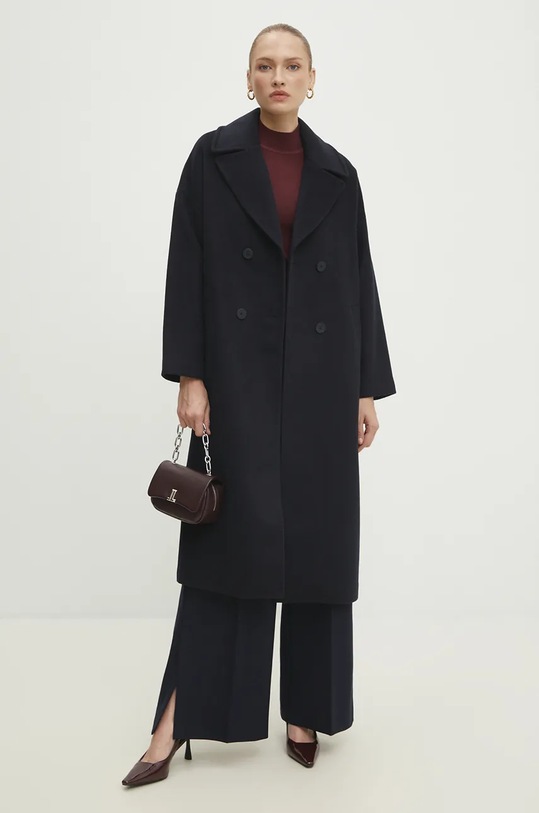 Answear.LAB gyapjúkabát WA23..KPD013 sötétkék WA24