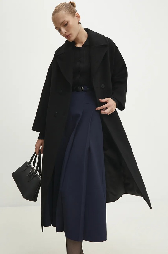 Vlnený kabát Answear.LAB WA23..KPD014 čierna